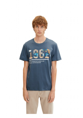 TOM TAILOR 2907, Acélkék Rövid Ujjú Póló