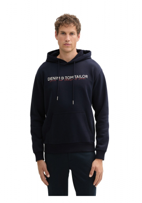 TOM TAILOR DENIM 3298, Sötétkék Kapucnis Pulóver