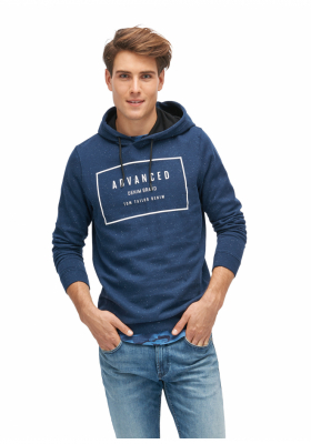 TOM TAILOR DENIM Mottled Hoodie 5054, Kék Kapucnis Pulóver
