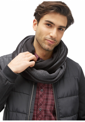 TOM TAILOR Melange Scarf 1789, Fekete Sál,