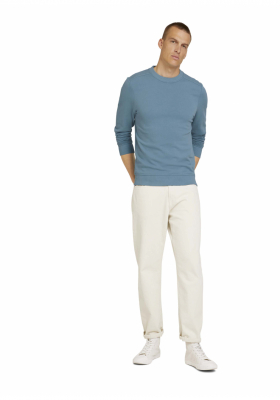TOM TAILOR Basic 7440, Kék Környakú Pulóver