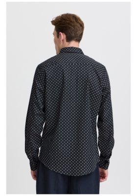 CASUAL FRIDAY Anton 5348, Sötétkék Mintás Hosszú Ujjú Ing