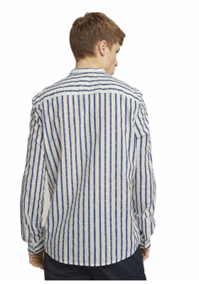 TOM TAILOR DENIM Patterned 5146, Fehér Hosszú Ujjú Ing 