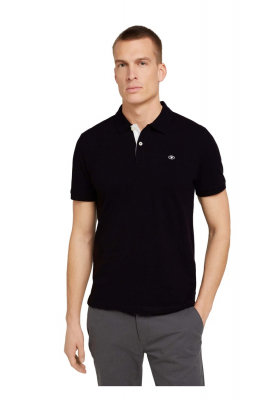 TOM TAILOR 7713, Fekete Rövid Ujjú Ingpóló