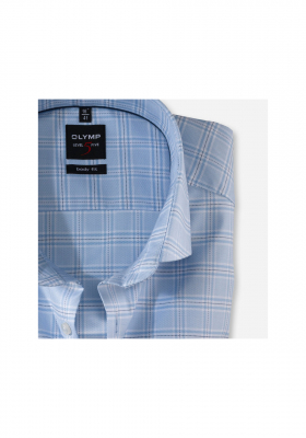 OLYMP Level Five 0558, Kék Hosszú Ujjú Ing, Body fit, Royal Kent