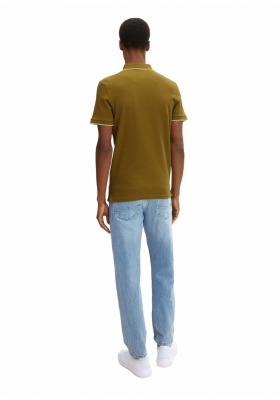 TOM TAILOR Waffle 396, Zöld Rövid Ujjú Ingpóló