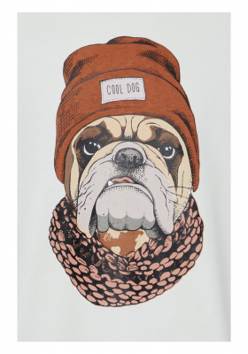 BLEND 6060 Fehér Környakú Pulóver Sapkás Kutya