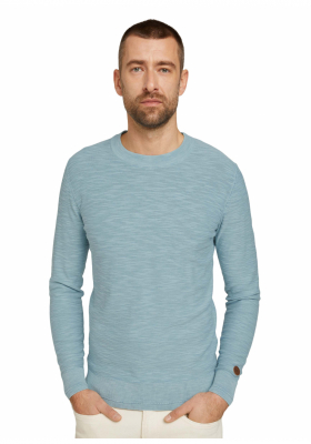TOM TAILOR Washed 9739, Kék Kötött Pulóver