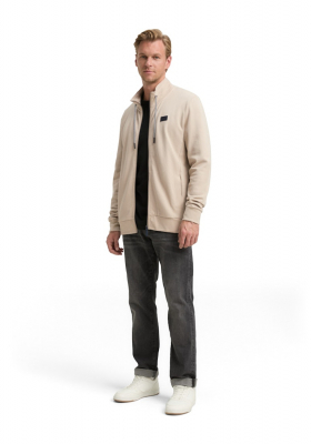 TOM TAILOR 7792, Drapp Cipzáros Pulóver