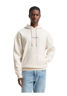  TOM TAILOR DENIM 5580, Törtfehér Kapucnis Pulóver