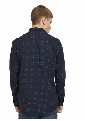 TOM TAILOR DENIM Pocket 6646, Sötétkék Hosszú Ujjú Ing