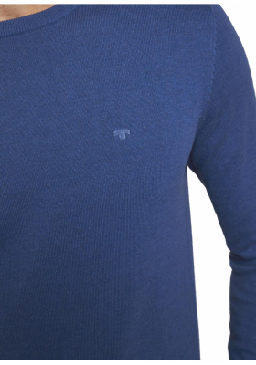 TOM TAILOR Basic O-Neck 2819, Kék Kötött Pulóver