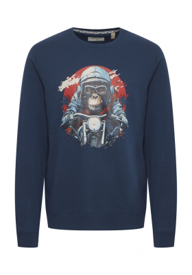 BLEND 7756, Sötétkék Környakú Pulóver Rider Monkey