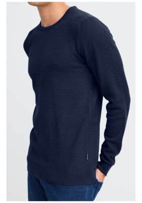 BLEND Redhill 7257, Kék Kötött Pulóver