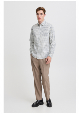 CASUAL FRIDAY Anton 5348, Fehér Mintás Hosszú Ujjú Ing