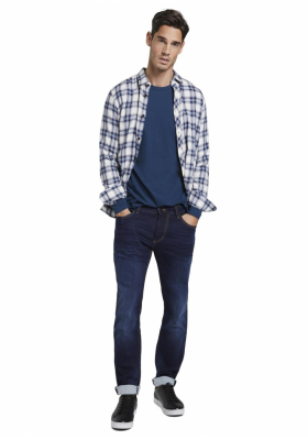 TOM TAILOR Basic 5554, Kék Hosszú Ujjú Póló