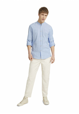 TOM TAILOR DENIM Patterned 5146, Kék Hosszú Ujjú Ing