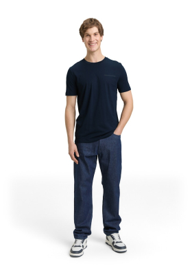 TOM TAILOR DENIM 0791, Sötétkék Rövid Ujjú Póló