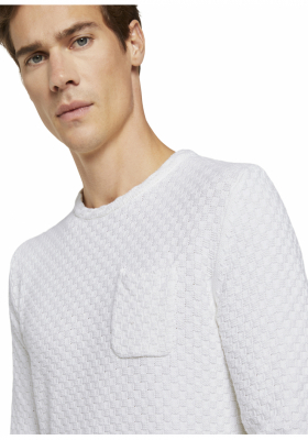 TOM TAILOR Structured knit 2585, Fehér Kötött Pulóver