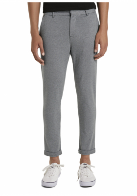 TOM TAILOR DENIM Cropped Slim Jersey 0453, Szürke Chinonadrág