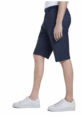 TOM TAILOR Yarndye Tailored 6340, Sötétkék Chino Rövidnadrág