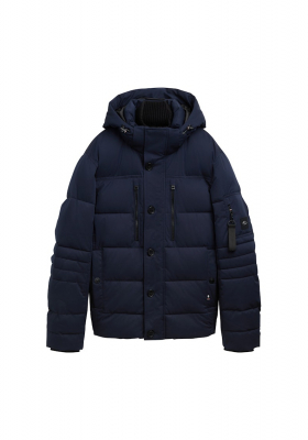 TOM TAILOR 1323, Sötétkék Bélelt Téli Kapucnis Dzseki 