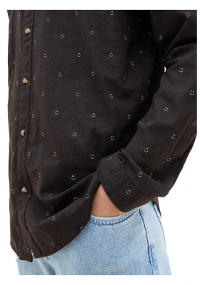 TOM TAILOR DENIM Smiley 4918, Fekete Hosszú Ujjú Ing