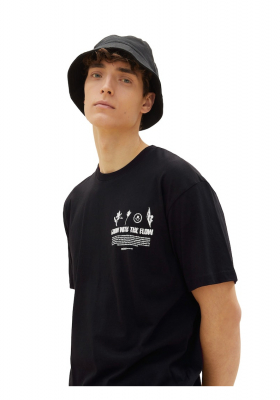 TOM TAILOR DENIM 5600, Fekete Rövid Ujjú Póló