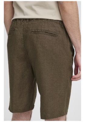 CASUAL FRIDAY Pandrup 5166, Barna Lenvászon Rövidnadrág