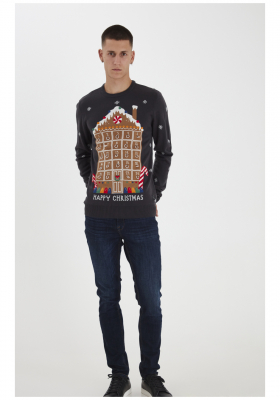 BLEND Xmas 1613, Kék Kötött Pulóver