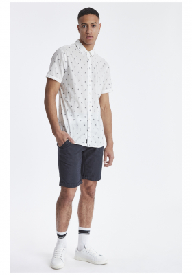 BLEND 0195, Fehér Rövid Ujjú Ing, Slim fit