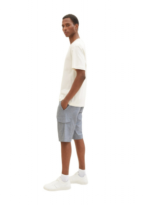 TOM TAILOR 6310, Szürkéskék Cargo Rövidnadrág Övvel