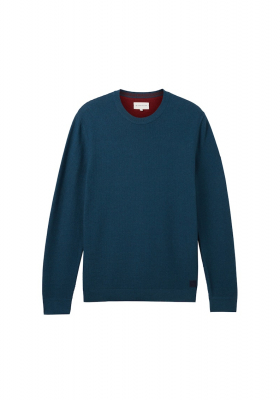 TOM TAILOR 1186, Kékeszöld Kötött Pulóver