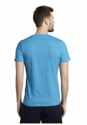TOM TAILOR T-Shirt w. Structured Print 9718, Világoskék Rövid Ujjú Póló