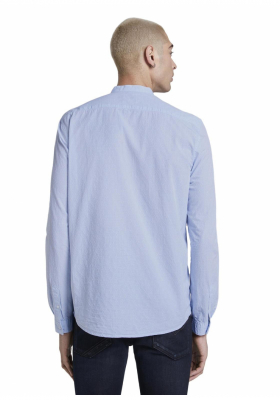 TOM TAILOR DENIM Structured Stripe 7887, Kék Hosszú Ujjú Ing