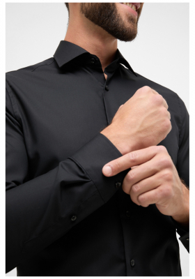 ETERNA Slim Fit 1100, Fekete Hosszú Ing, Kent