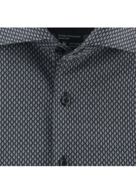 OLYMP No. Six 24/Seven 2517, Fekete Hosszú Ujjú Ing, Super slim, Urban Kent