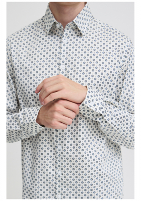 CASUAL FRIDAY Anton 5348, Fehér Mintás Hosszú Ujjú Ing