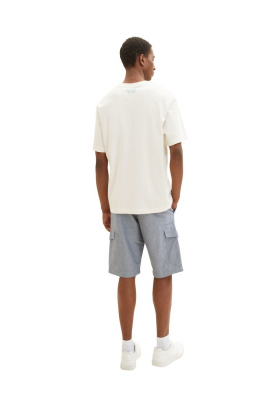 TOM TAILOR 6310, Szürkéskék Cargo Rövidnadrág Övvel