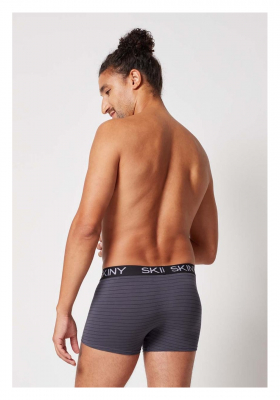 SKINY Cotton Multipack 6487, Szürke Csíkos Boxerernadrág Dupla Csomag