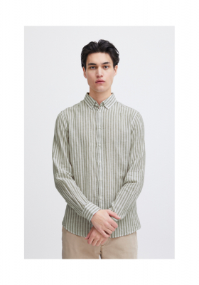 CASUAL FRIDAY Anton 4974, Zöld Csíkos Hosszú Ujjú Ing