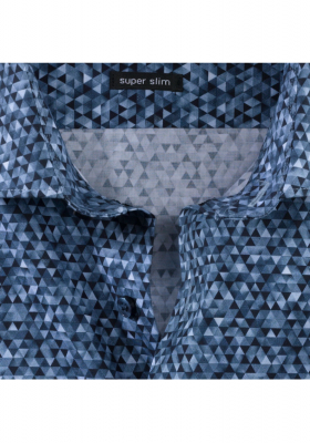 OLYMP No. Six 2534, Tengerkék Hosszú Ujjú Ing, Super slim, Modern Kent