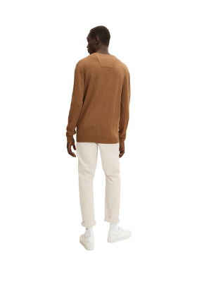 TOM TAILOR 7661, Barna Környakú Pulóver