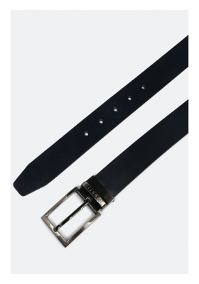  BUGATTI 1373, Kék-Fekete Bőr Öv, Kétoldalas