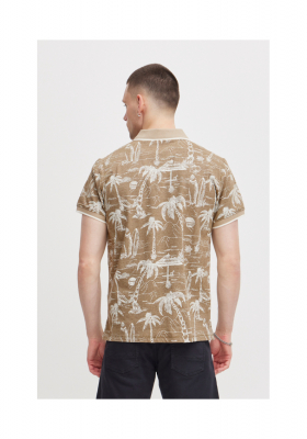 BLEND 6905, Barna Mintás Rövid Ujjú Ingpóló