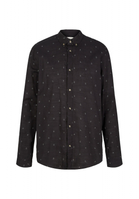 TOM TAILOR DENIM Smiley 4918, Fekete Hosszú Ujjú Ing