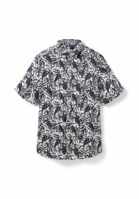 TOM TAILOR Tropical 1036, Kék  Rövid Ujjú Ing