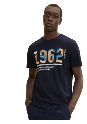 TOM TAILOR 2907, Sötétkék Rövid Ujjú Póló