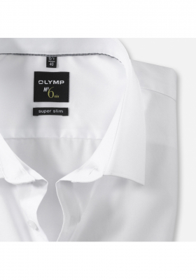 OLYMP No. Six 0467, Fehér Hosszú Ujjú Ing, Super slim, Urban Kent