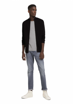 TOM TAILOR Structure 6503, Fekete Kötött Kardigán